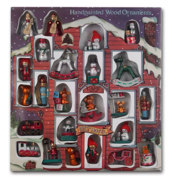 BRUBAKER LOT DE 24 Figurines Bois a Suspendre Décoration Sapin de Noël