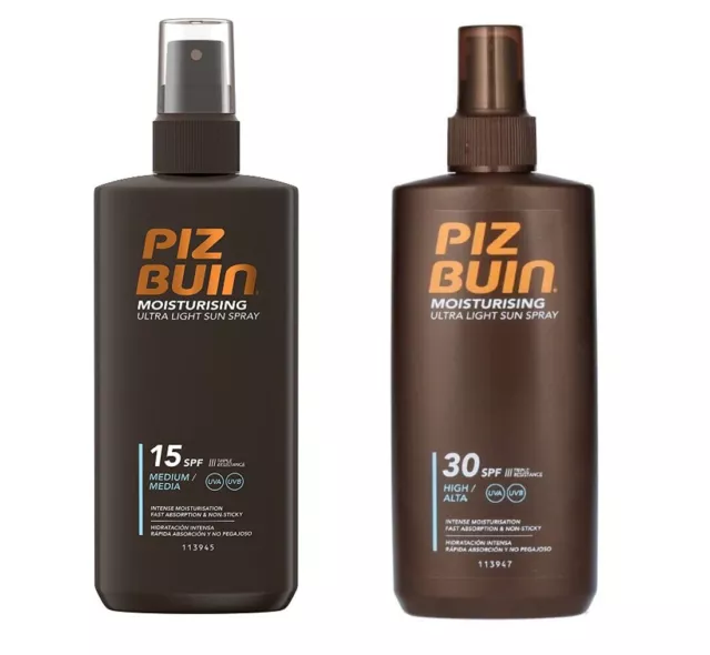 Piz Buin Moisturising Spray Protezione Solare 15/30 Spf