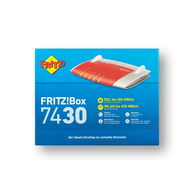 AVM FRITZ!Box 7430 450 Mbps 4-port Router VDSL DSL VOIP Modem Gigabit MESH WLAN