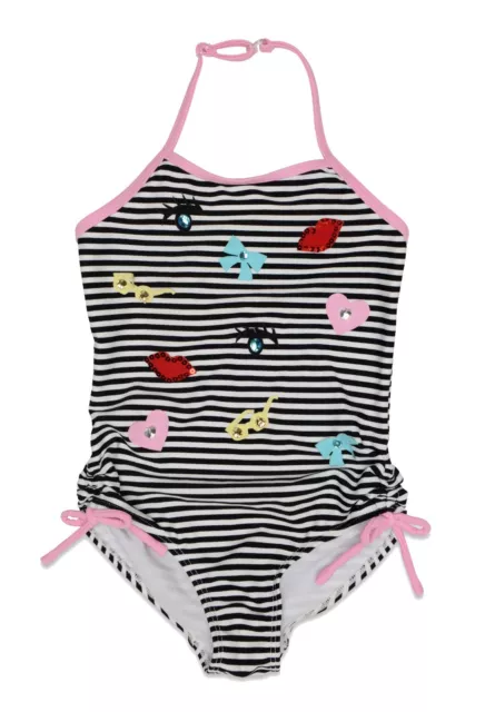 NWT Kate Mack Girls' Size 8 Striped Halter One-Piece Swimsuit ~ Size 8