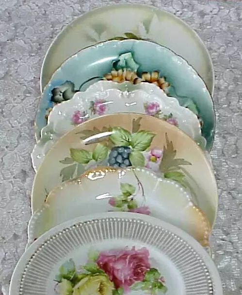 Vintage Mismatched China Dessert Plates (6) Floral Scalloped Edges Unique Group