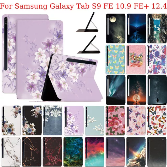 For Samsung Galaxy Tab S9 FE 10.9 FE+ 12.4 Tablet Folio Leather Stand Case Cover