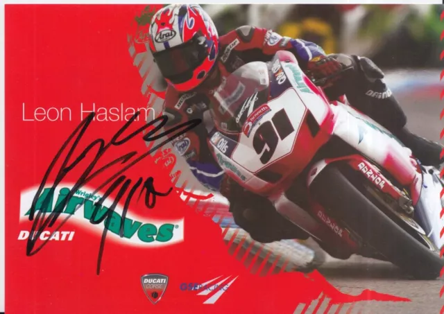 Leon Haslam Hand Signed BSB, MotoGP, WSBK Promo Card.