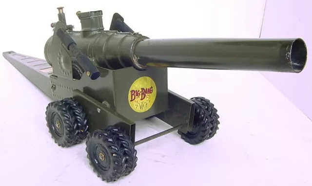 1930s CONESTOGA TOY CO HUGE 24" GREEN CAST IRON 155MM ARMY BIG BANG CANNON #15FC