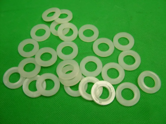 Nylon plastic washers M12 white, pack 25, outside/inside diameters 24.3mm/13.2mm
