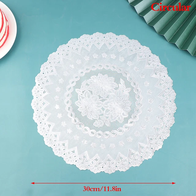 Tappetino da tavolo ricamo in pizzo 3D tappetino natalizio tovagliolo doily cucinaTSDENZD Le