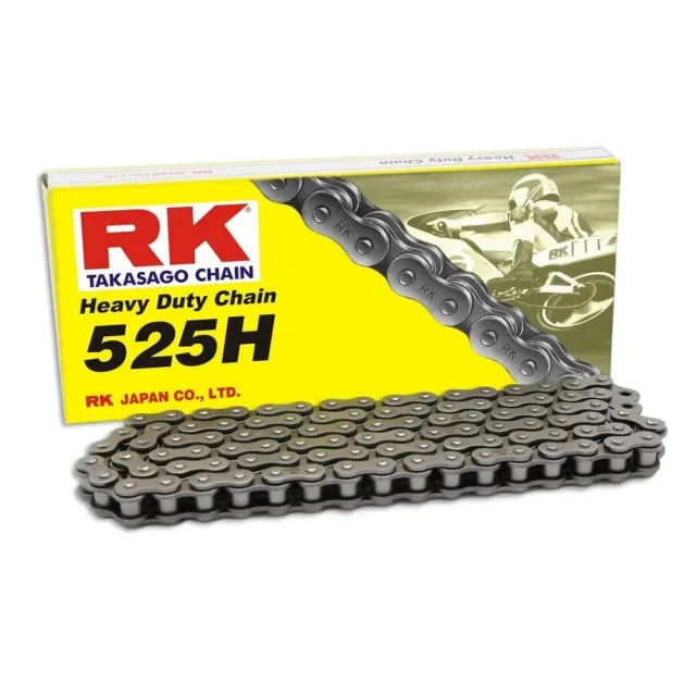 RK Motorcycle Motorbike Grey Roller Non O-Ring Chain & Spring Link 525h x 110L