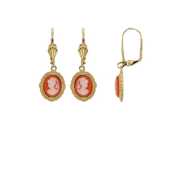 Boucles D'oreilles Dormeuses Plaqué Or Jaune 750/1000 – Créoles Anglaises, Neuves Avec étiquettes