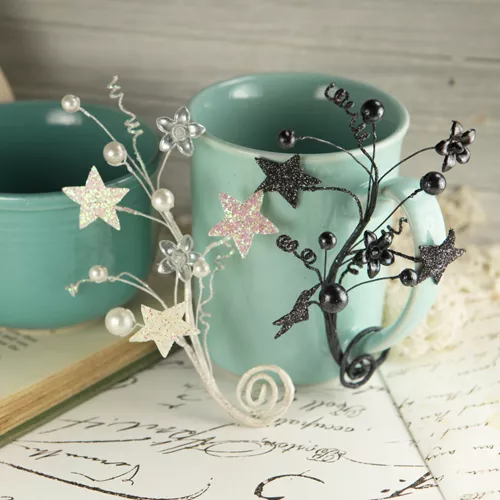 Abbellimenti Decorazioni Ornamenti Per Scrapbooking Fiori Stelle E Perle Glitter