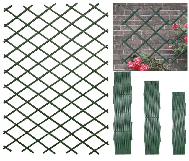 Plastic Wall Trellis Expanding Plant Climbing Vine Crepe Garden PVC Fence Green