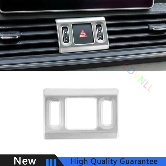 Fit For Audi Q5 2018-2021 Silver Titanium Mergency Light Button Frame Trim 1PCS