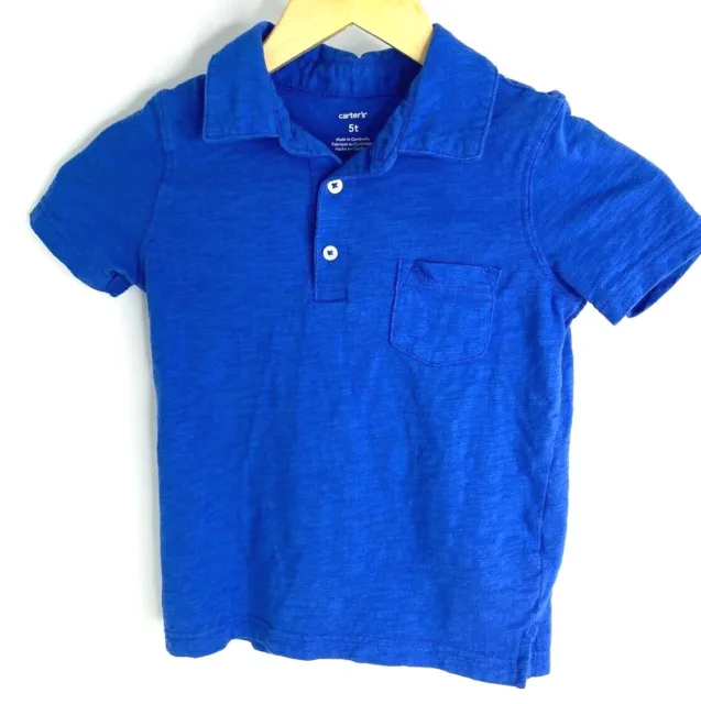 Carters Boy's Blue Short Sleeve Polo Top. Size 5T