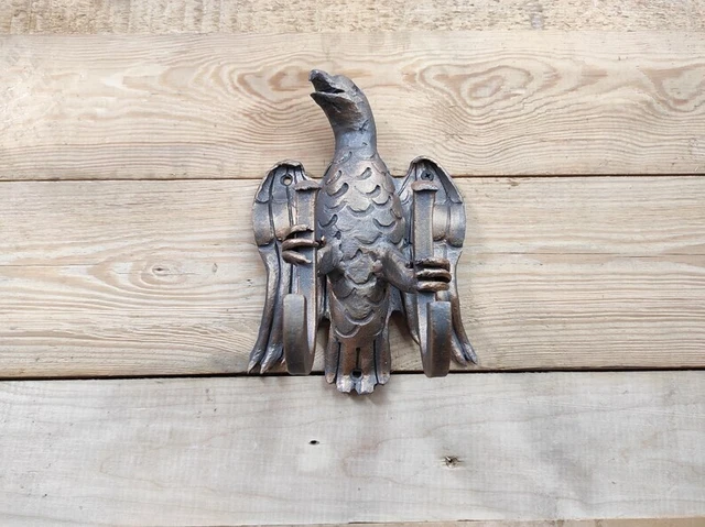 Double wall Hook, strong forged hook, metal clothes hook Eagle, handmade 2