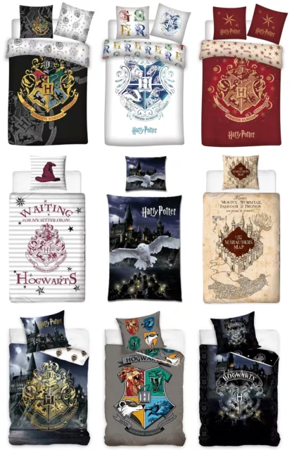 Harry Potter Wende Bettwäsche Set 2tlg. 135x200 80x80cm 100% Baumwolle Kinder