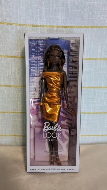 2014 Barbie Look City Shine Metallic Gold Dress Doll NRFB New in Box Model Muse