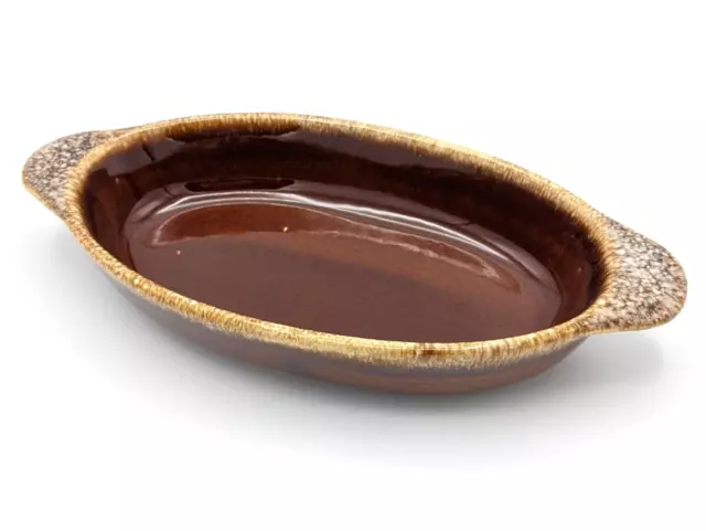 Vintage Hull Pottery Brown Drip Oval Au Gratin/Casserole Dish 10” x 5” Oven USA 2