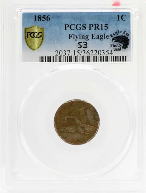 1856 Flying Eagle Cent Penny PCGS Certified PR15 Proof Coin - BH286