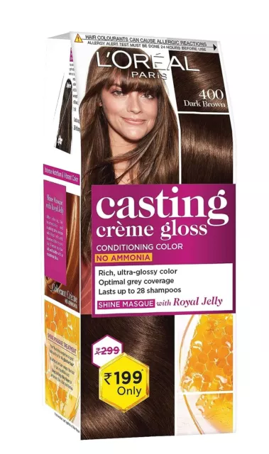 Loreal Paris Cheveux Couleur Ammoniaque Miel Casting Crème Gloss ,Foncé Marron X