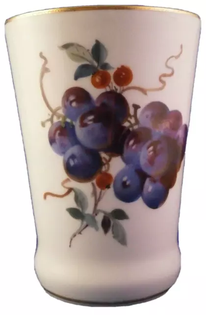 Antique 20thC Meissen Porcelain Grapes Flowers Tumbler Cup Porzellan Tasse