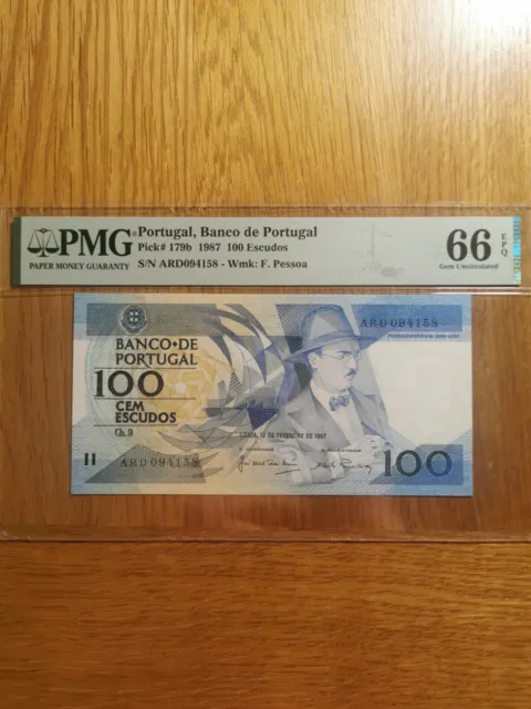 Banknotes Portugal 100 Escudos 1987 PMG66