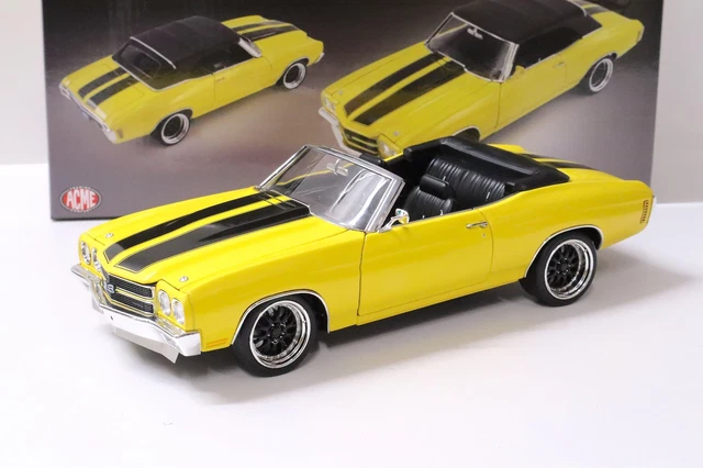 1:18 ACME 1970 Chevrolet Chevelle Ss Convertible Restomod Clair Red / Argent Str EUR 183,37