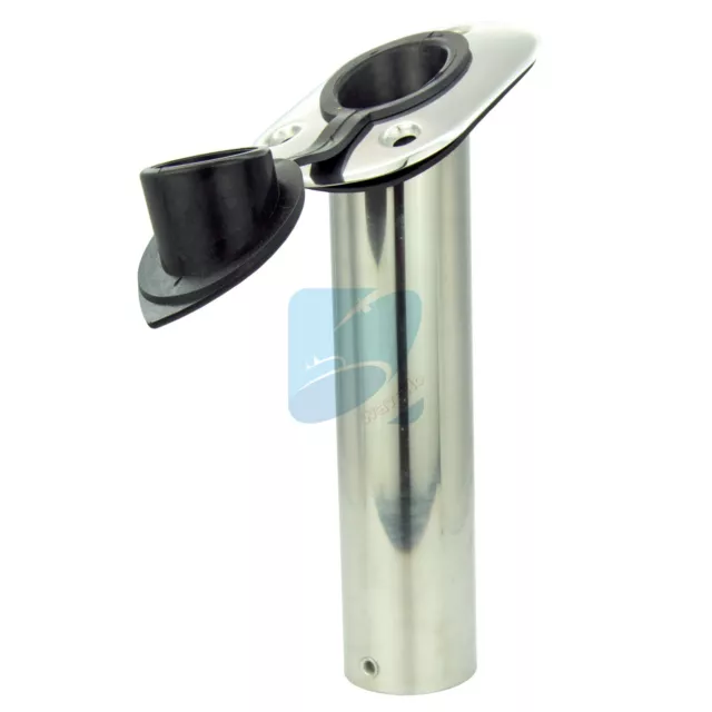 Stainless Steel 316 Boat Fishing Rod Holders Flush Mount Black Insert 30 Degree