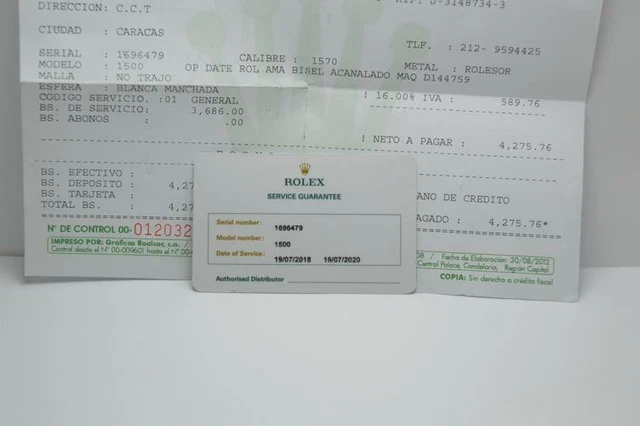 ROLEX INTERNATIONAL SERVICE Guarantee 1500 169XXXX serie 1968 1969 fattura EUR 93 76 PicClick IT