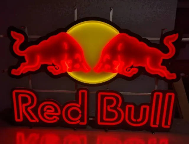 **NEW**  Authentic Red Bull Energy Drink LED Neon Window Sign 39" x 27"