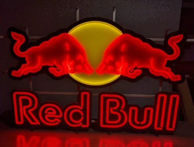 **NEW**  Authentic Red Bull Energy Drink LED Neon Window Sign 39" x 27"
