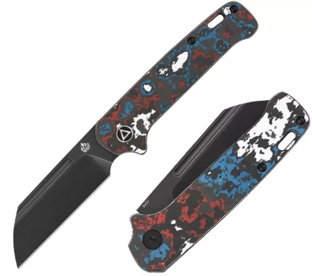 QSP Knife Penguin Slip Joint Folding Knife 3" CPM-20CV Steel Blade Carbon Fiber