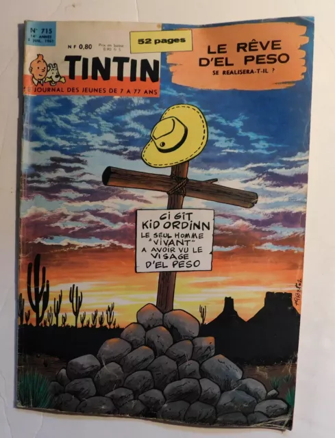 Journal Tintin n°715 du 5 juillet 1962 - Avec chèque Tintin - CHICK BILL (TT2)