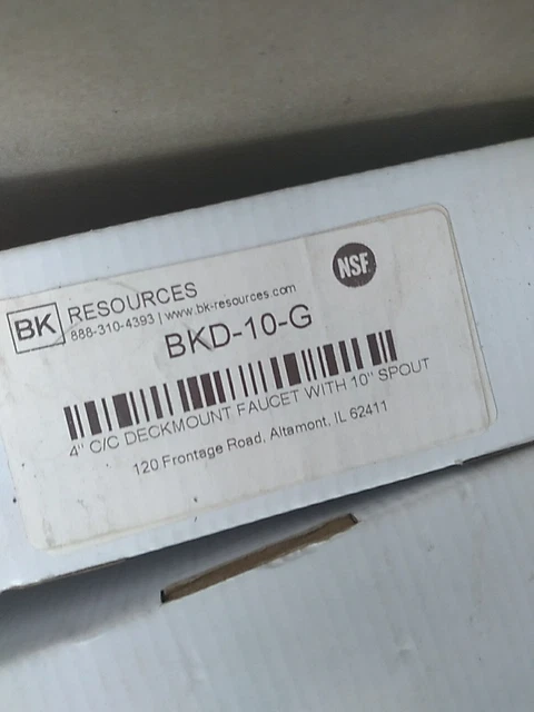 BK Resources - BKD-10-G - 4 in WorkForce Deck Mount Faucet w/ Swing Spout