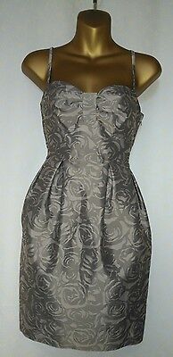 H & M Strappy Party Dress Size Euro 38 , US 8,  UK 10, Taupe / Beige