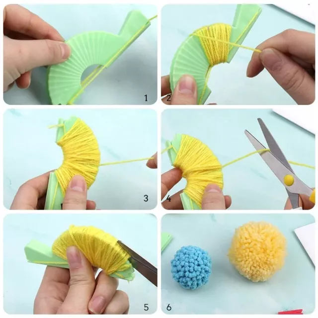 Pompom Maker,Knitting Wool Tool 3 Pcs Different Sizes Pom-pom Maker Fluff Ball_w