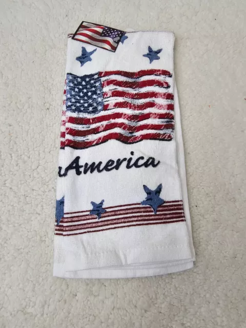 Patriotic American Flag Print Kitchen Dish Tea Towel