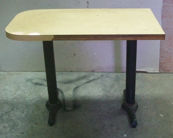 Restaurant Equipment 29" Tall TABLE TOP W/ CAST IRON BLACK BASE 43" long top
