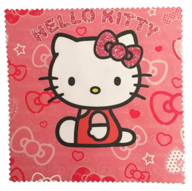 Microfasertuch zur Brillenreinigung - Motiv Hello Kitty - Brillenputztuch | NEU