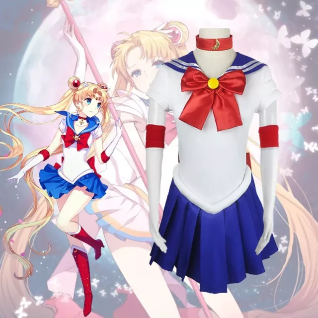 Anime Sailor Moon Tsukino Usagi Cosplay Costume Uniform Dress Christmas Outfits