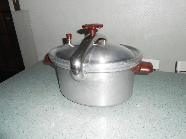 D29) ANCIENNE COCOTTE MINUTE SEB 10 LITRES EN ALUMINIUM VINTAGE