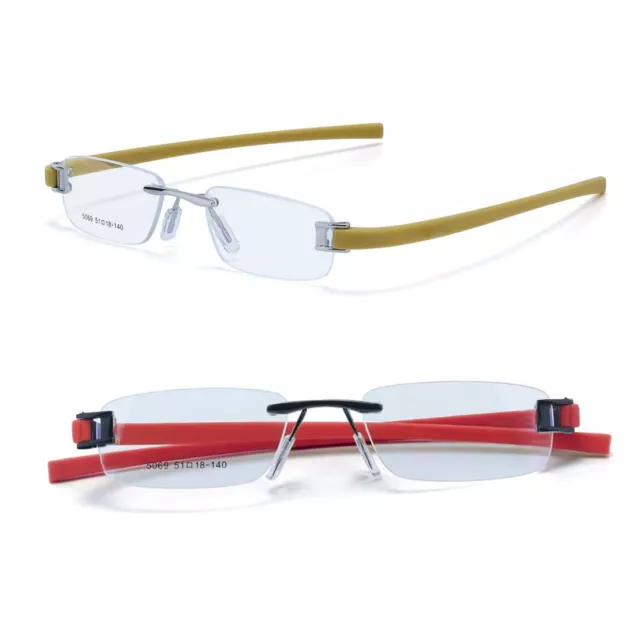 Rsinc Ensemble Argent Noir & Rouge TAG Sans Cadre Lunette Spectacle 4 Hommes