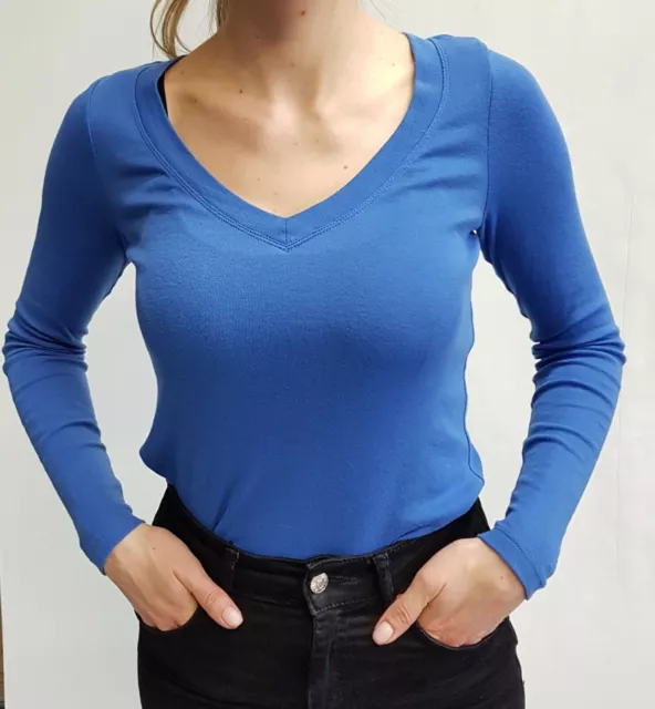 T-shirt premaman a maniche lunghe da donna New Old Navy taglia S blu con...