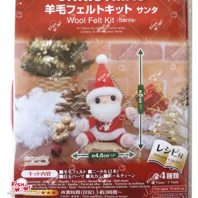 Japan Daiso Wool roving Needle DIY Handcraft wool FELT KITS felting Santa X'mas