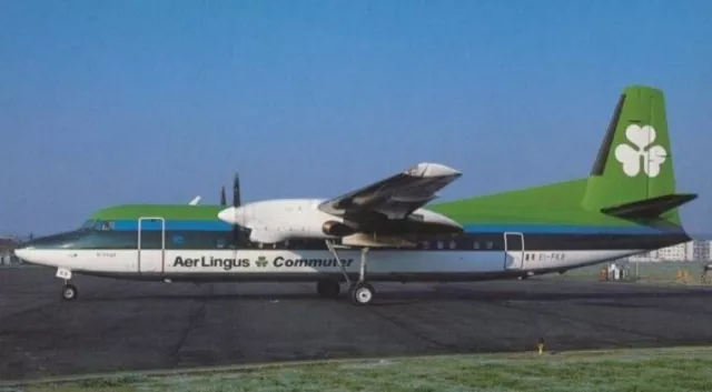 Aer Lingus Commuter EI-FKB @ Antwerp 1989 - postcard