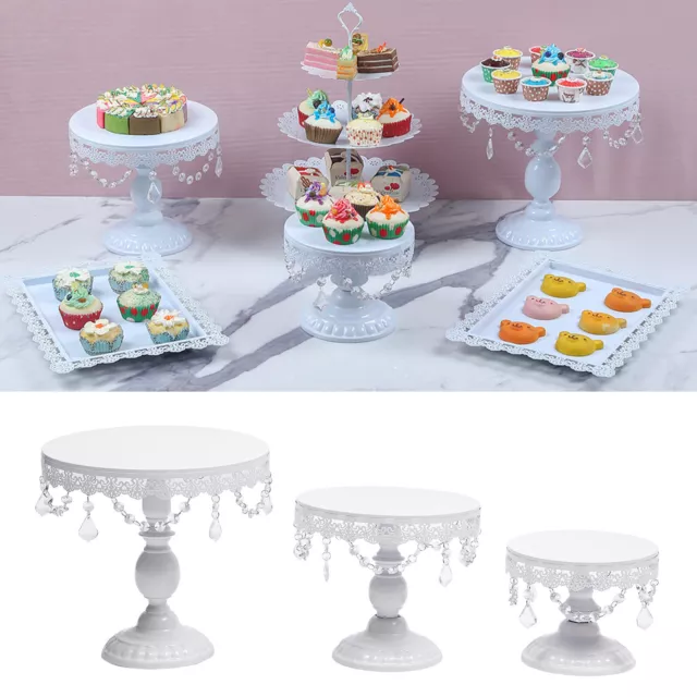 6 tlg. Tortenständer Kuchen Halter Kristall Cupcake Ständer Hochzeit Party Set