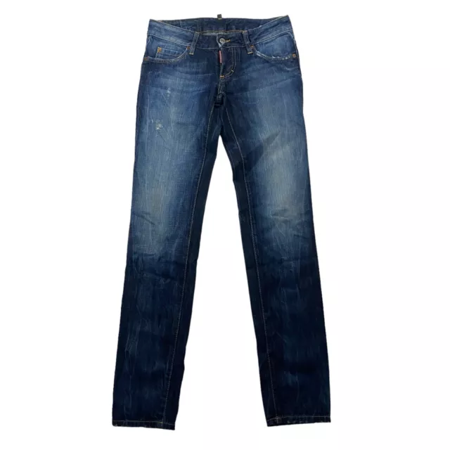 Dsquared2 Slim Leg Denim Blue Jeans Sz 38 (30x33) ITALY Dark Wash Cotton S30281