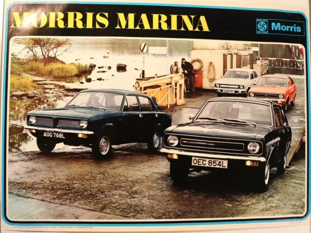 Affiche Ancienne Morris Marina Ferry 1973 Austin Wolseley British Leyland Mini