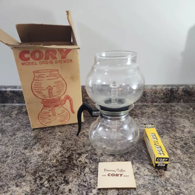 Vintage Cory Glass Coffee Vacuum Brewer Pot 4-8 Cup DKG-S Box