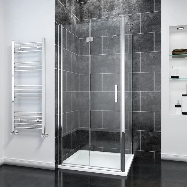 FRAMELESS SHOWER ENCLOSURE Bi Fold Door 6mm Glass Cubicle With Optional