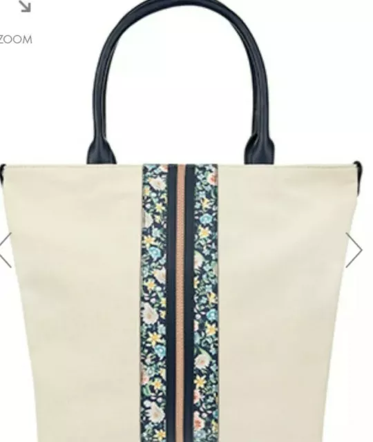Monsoon Accessorize Bluebell Canvas Tote Bag Bnwt Ivory Multi Shopper
