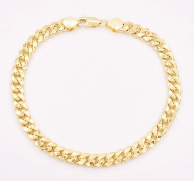 6 mm Herren Miami Cuban Link Armband echt 10K Gelbgold 8,5 Zoll 8,00 Gramm!